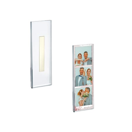 Azar Displays Clear Acrylic 2'' x 7'' Adhesive U-Frame, 2PK 122007-GS-2PK